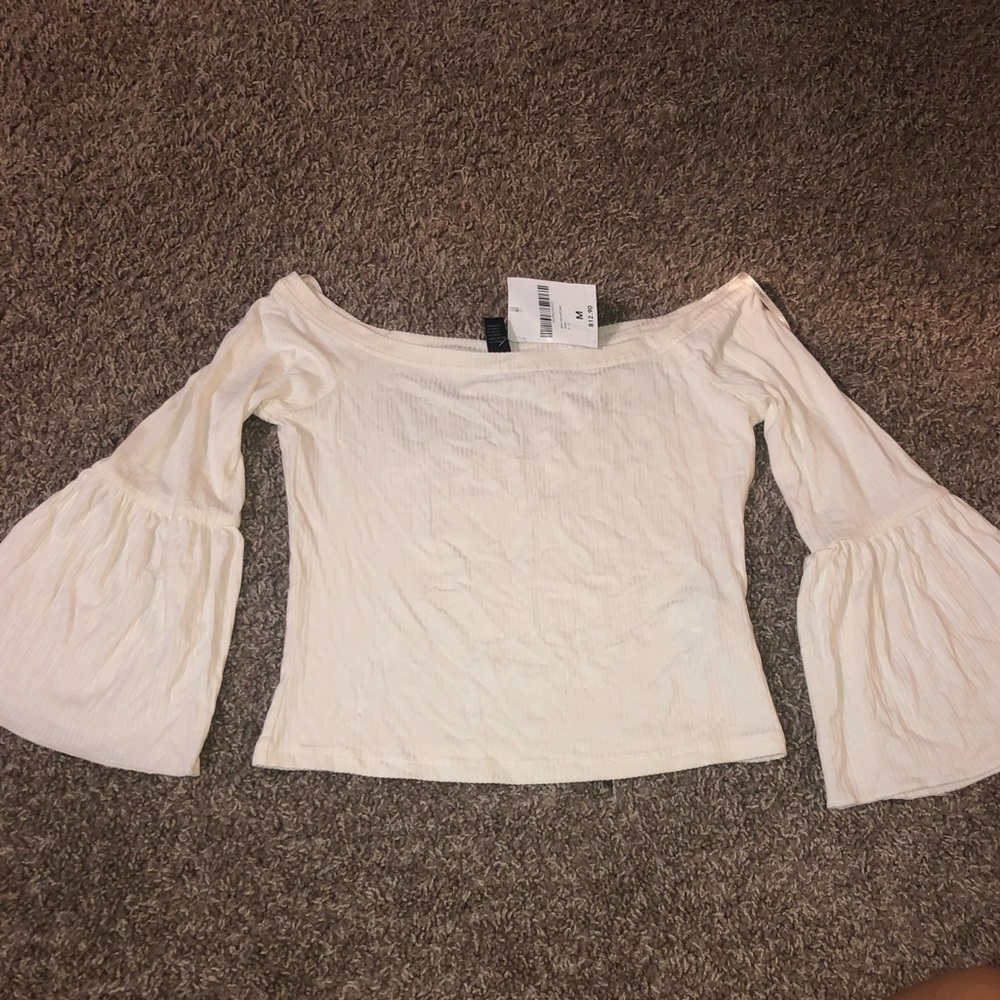 Off the shoulder top with bell sleeves